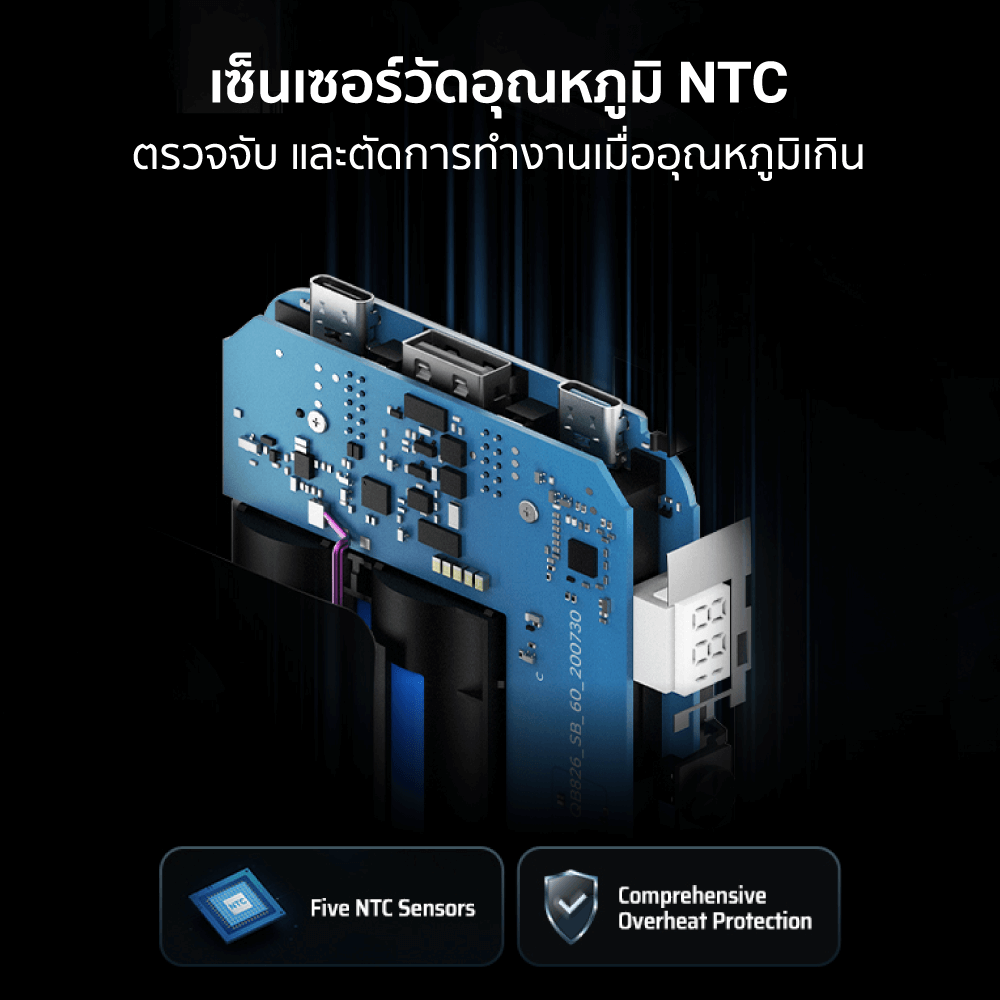 แบตเตอรี่สำรอง CUKTECH รุ่น PB250 (GB.V) CE 25000 MAH สีเทา จ่ายไฟรวมกันได้สูงถึง 210W_7